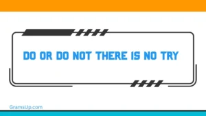 Do or Do Not There Is No Try
